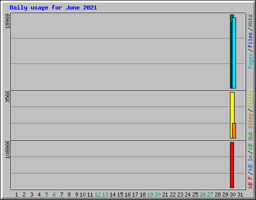 Daily usage for June 2021