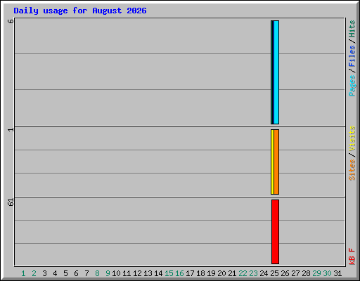 Daily usage for August 2026