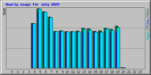 Hourly usage for July 2025